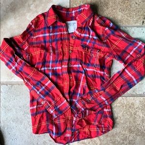 Abercrombie & Fitch Button Down Red Plaid